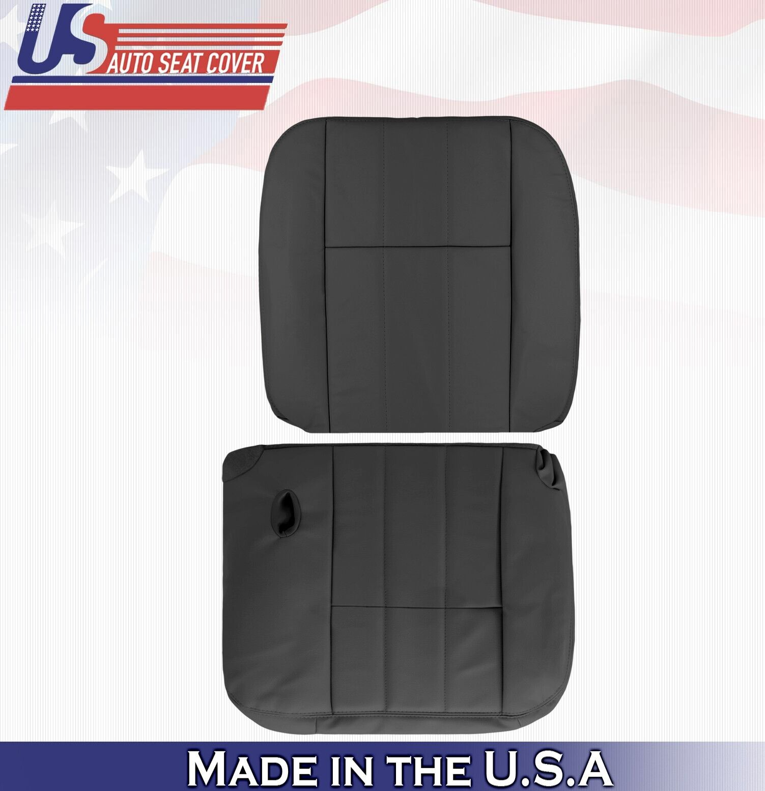 2005 2006 For Mercury Grand Marquis Driver Top & Bottom Leather Seat Covers BLK