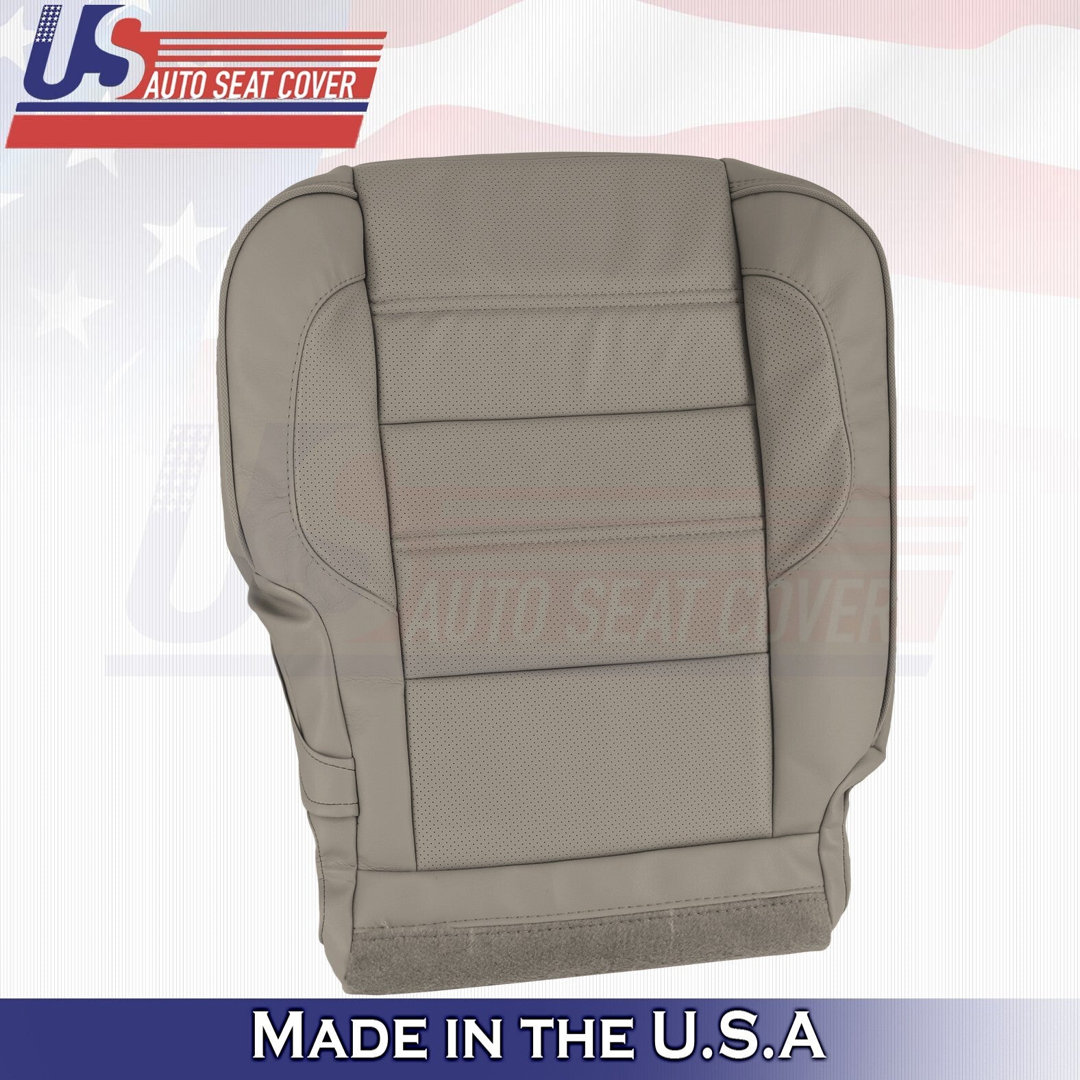2014 to 2019 For GMC Sierra Denali Rear 2 Top & 2 Bottom Leather Seat Covers Tan