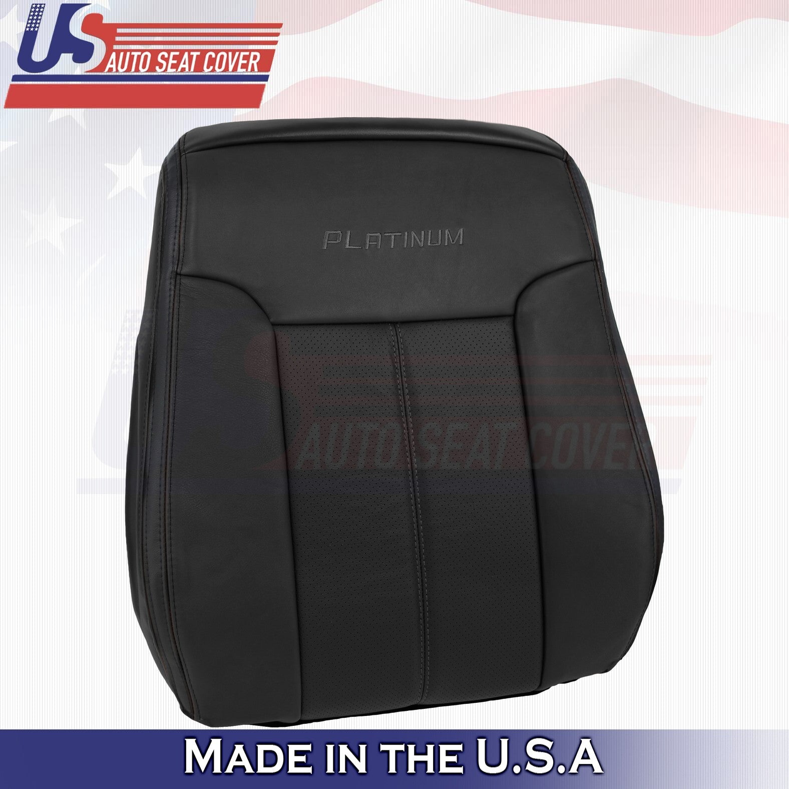2013 to 2016 For Ford F250 F350 Platinum Driver Passenger Top Leather Covers BLK