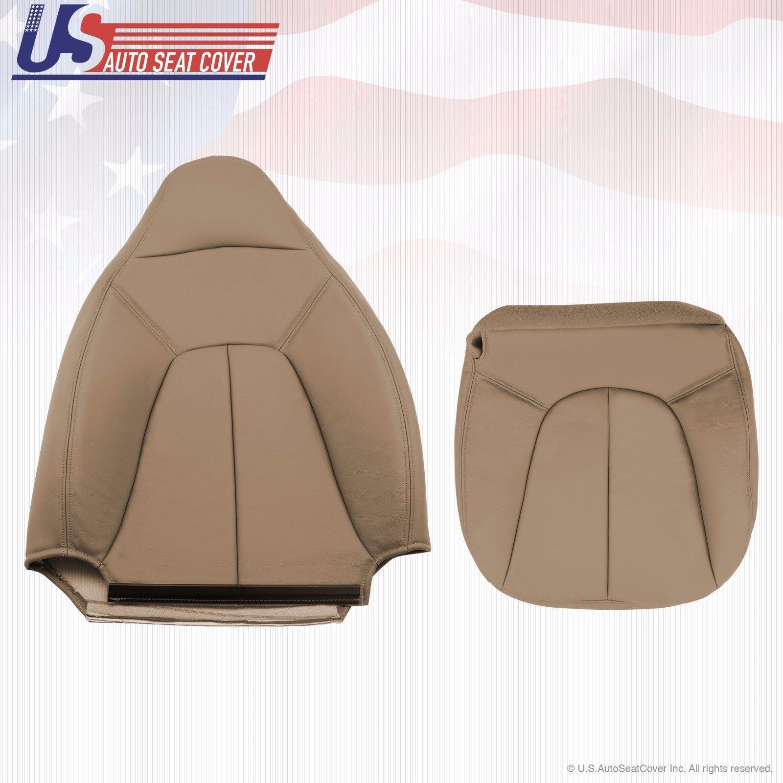 1997-2002 Expedition XLT  Driver Bottom & Top Leather Seat Cover Tan