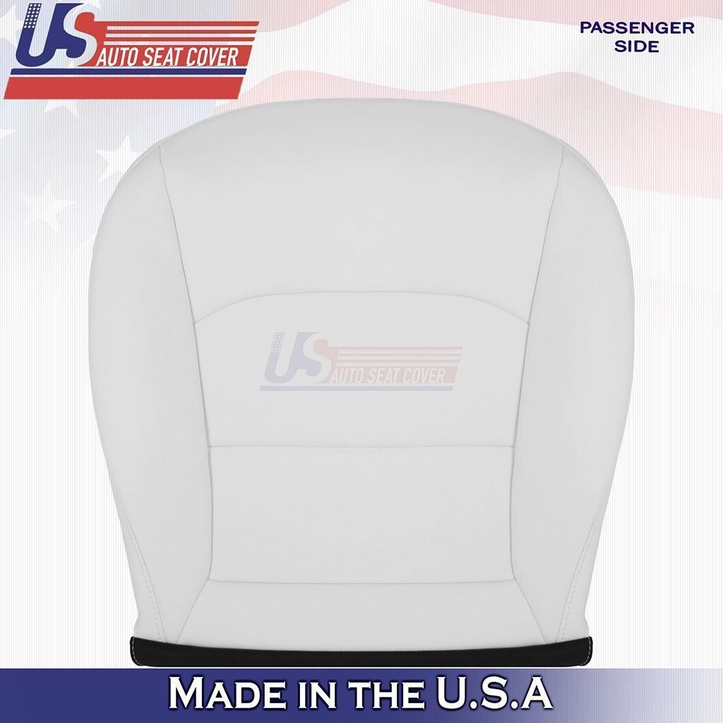 2020 to 2024 Fits Tesla Model Y PASSENGER Bottom & Top Vinyl Seat Cover White