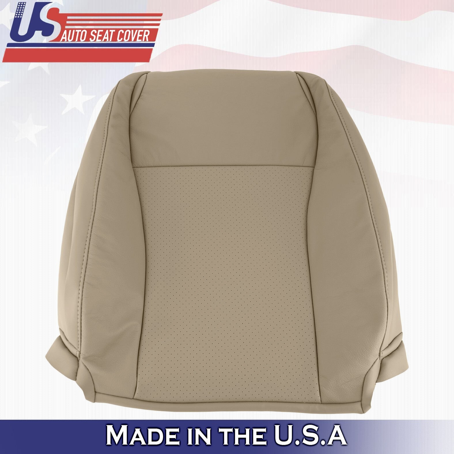 2012 2013 For Toyota Highlander Driver Top Perforated Leather Seat Cover Tan