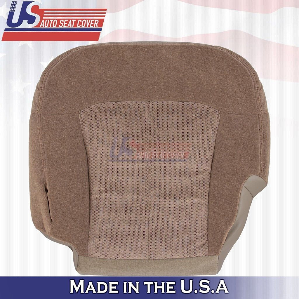 1999 to 2002 Fits Chevy Silverado Driver Bottom & Top Cloth Seat Cover Dark Tan