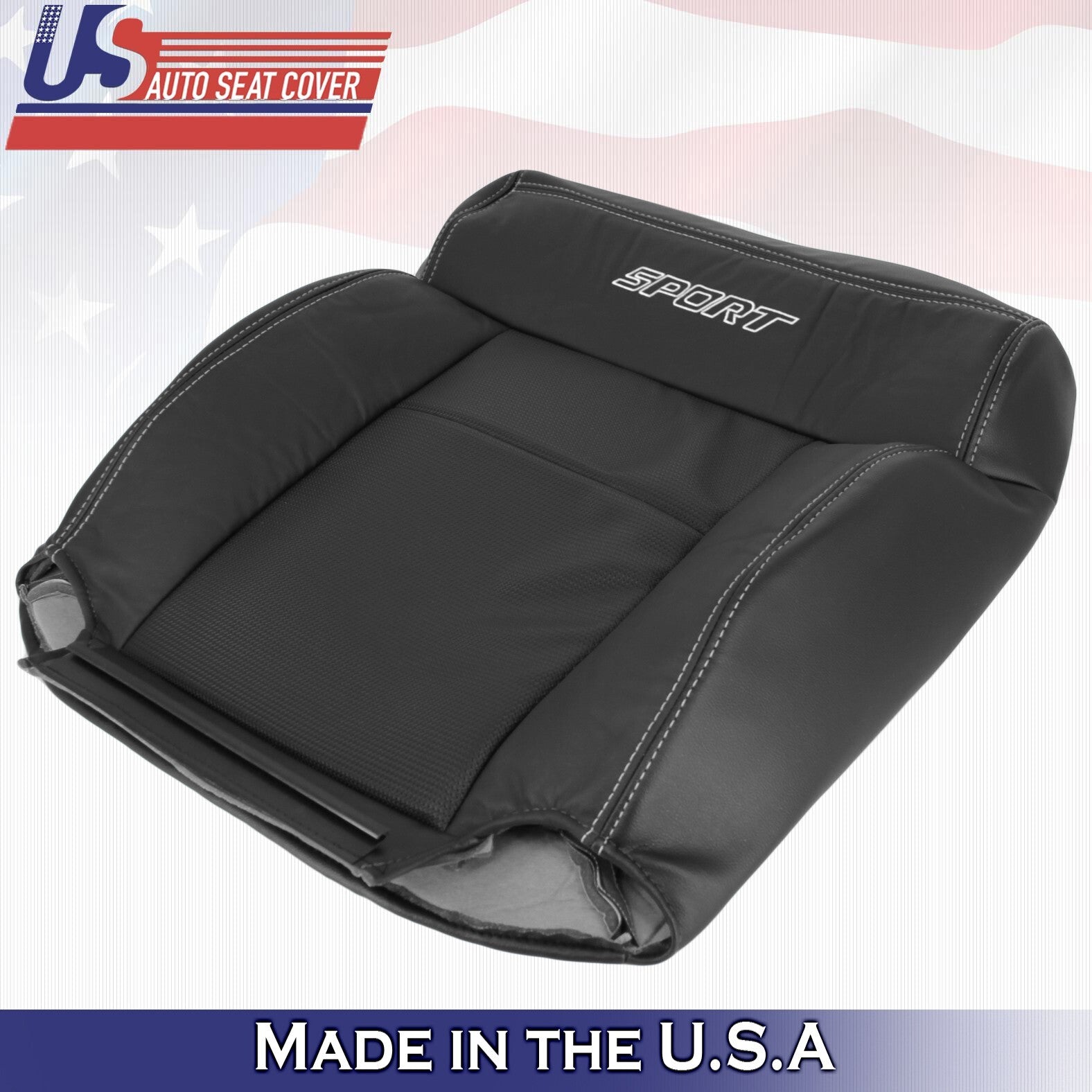 2004 - 2008 For Ford F150 FX2 Driver Bottom & Top Leather Seat Cover Black