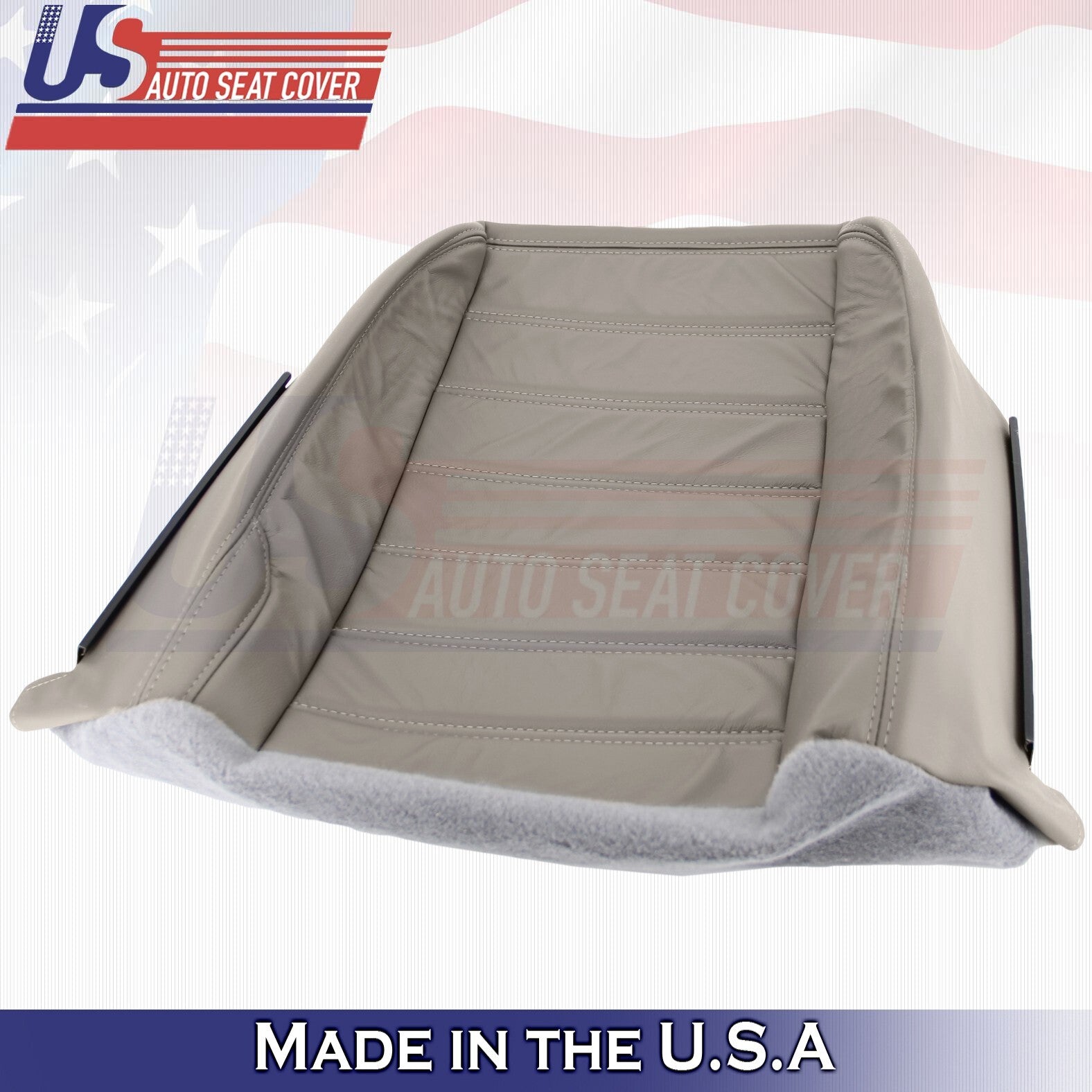 2003-2007 FOR Hummer H2 REAR Driver & Passenger Bottoms Leather Seat Cover Gray