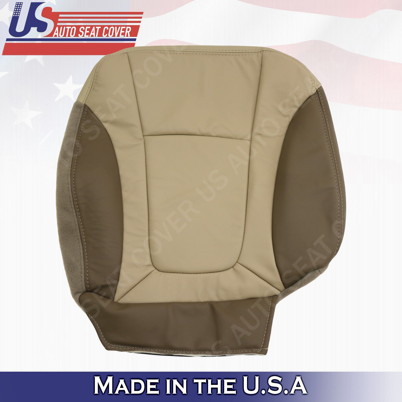 Fits 2003 2004 Chevy Trailblazer Driver & Passenger Bottom Vinyl Seat Cover Tan