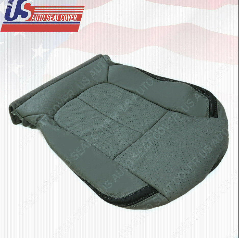 For 2011 2014 Ford F150 Platinum Driver Perforated Leather Seat Cover Steel Gray