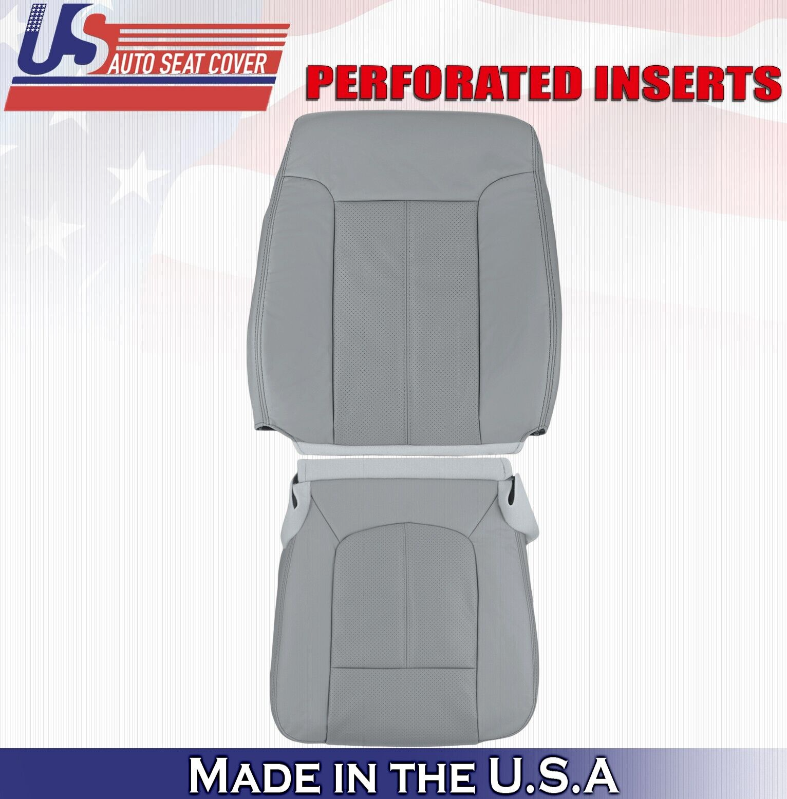 2011 to 2016 For Ford F450 F550 Lariat Driver Top & Bottom Leather Covers Gray