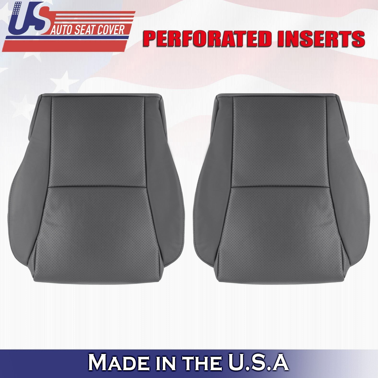2004 For Toyota Solara Convertible Driver & Passenger Bottom Leather Covers Gray