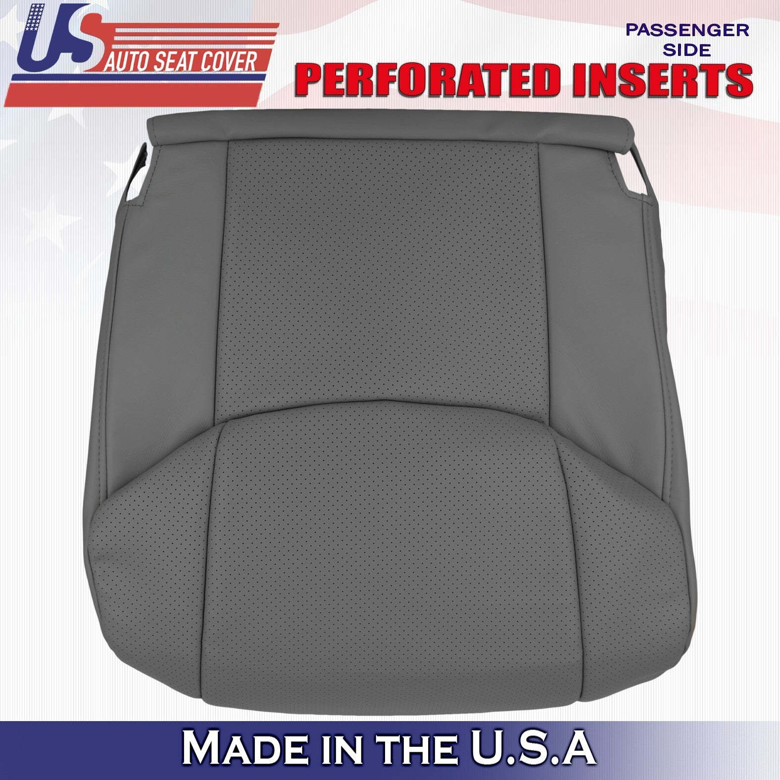 2011 For Toyota Avalon Driver & Passenger 2x Bottom Perf Leather Covers Graphite