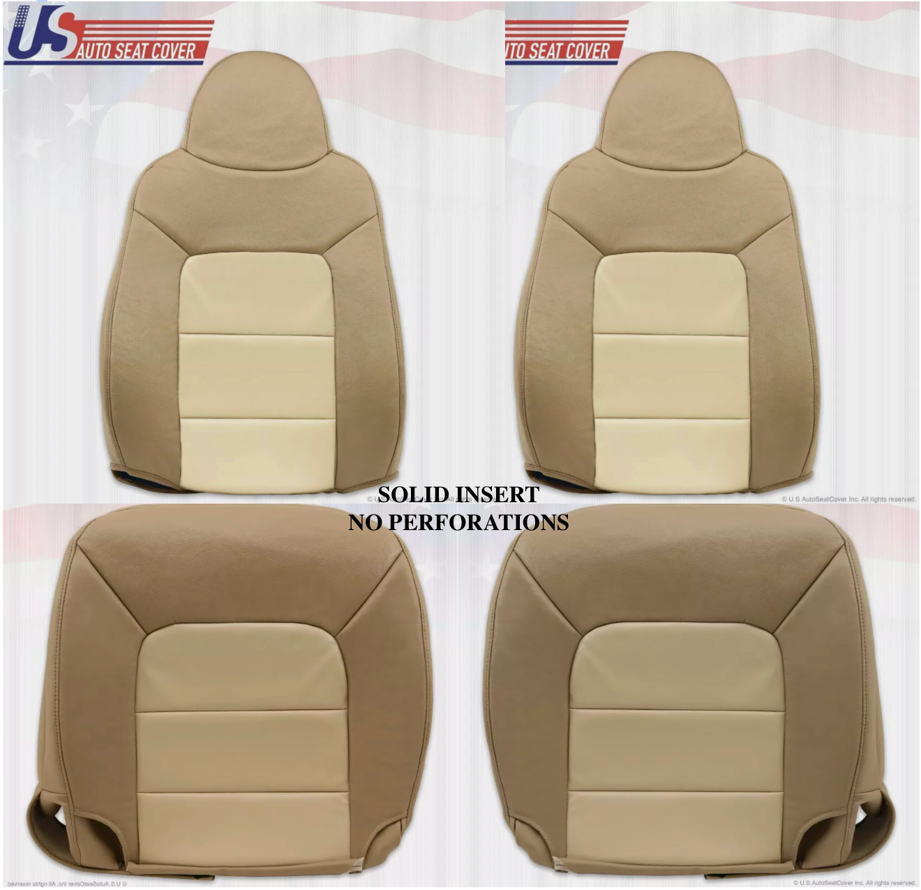 2003 to 2006 Expedition Eddie Bauer Driver Passenger Seat Cover Set tan Leather