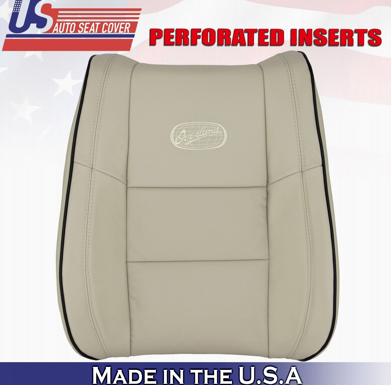 2017 2018 For Jeep Grand Cherokee OVERLAND Front Driver Top Leather Cover Tan