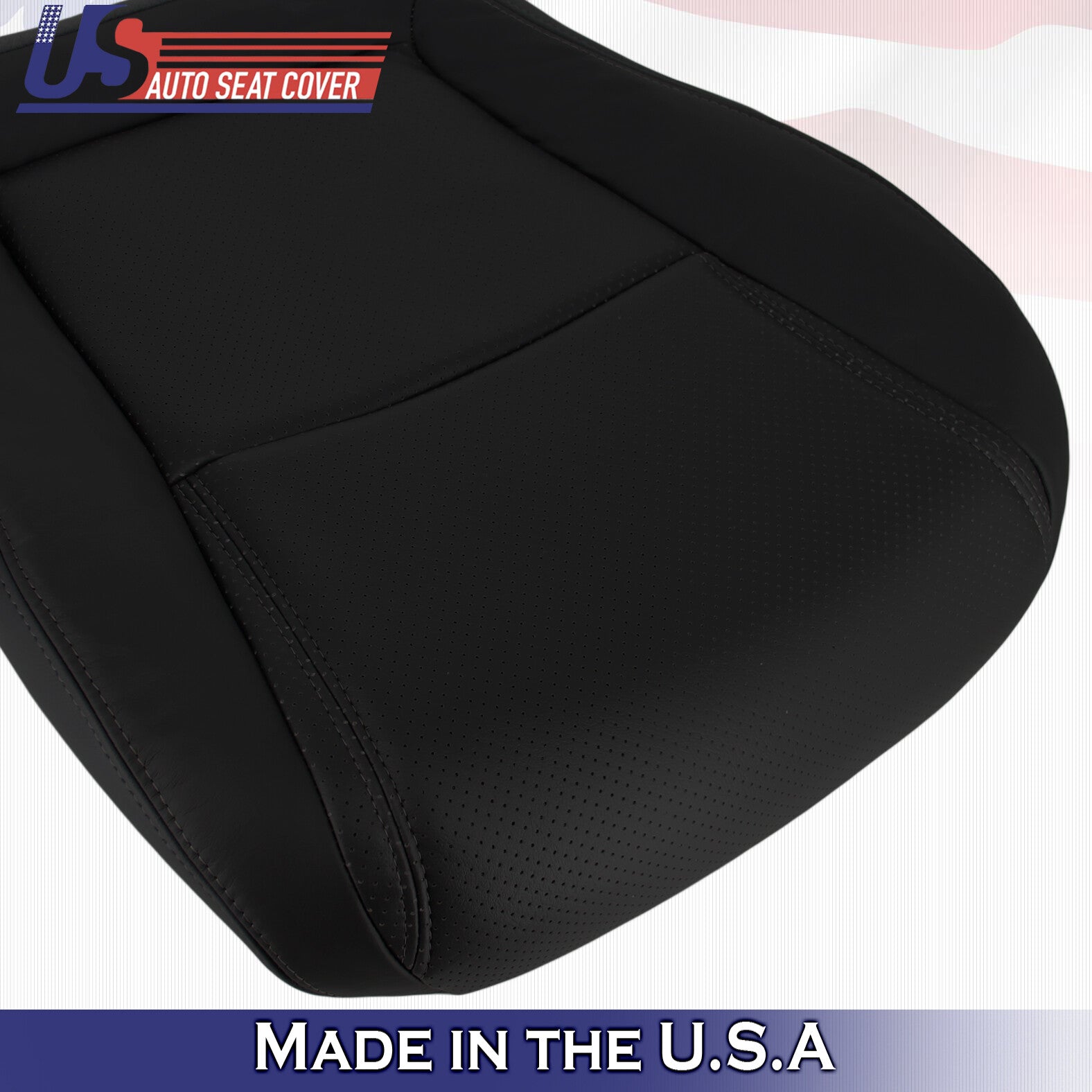 2004 For Honda Pilot Driver & Passenger 2x Bottom Perforated Leather Covers BLK