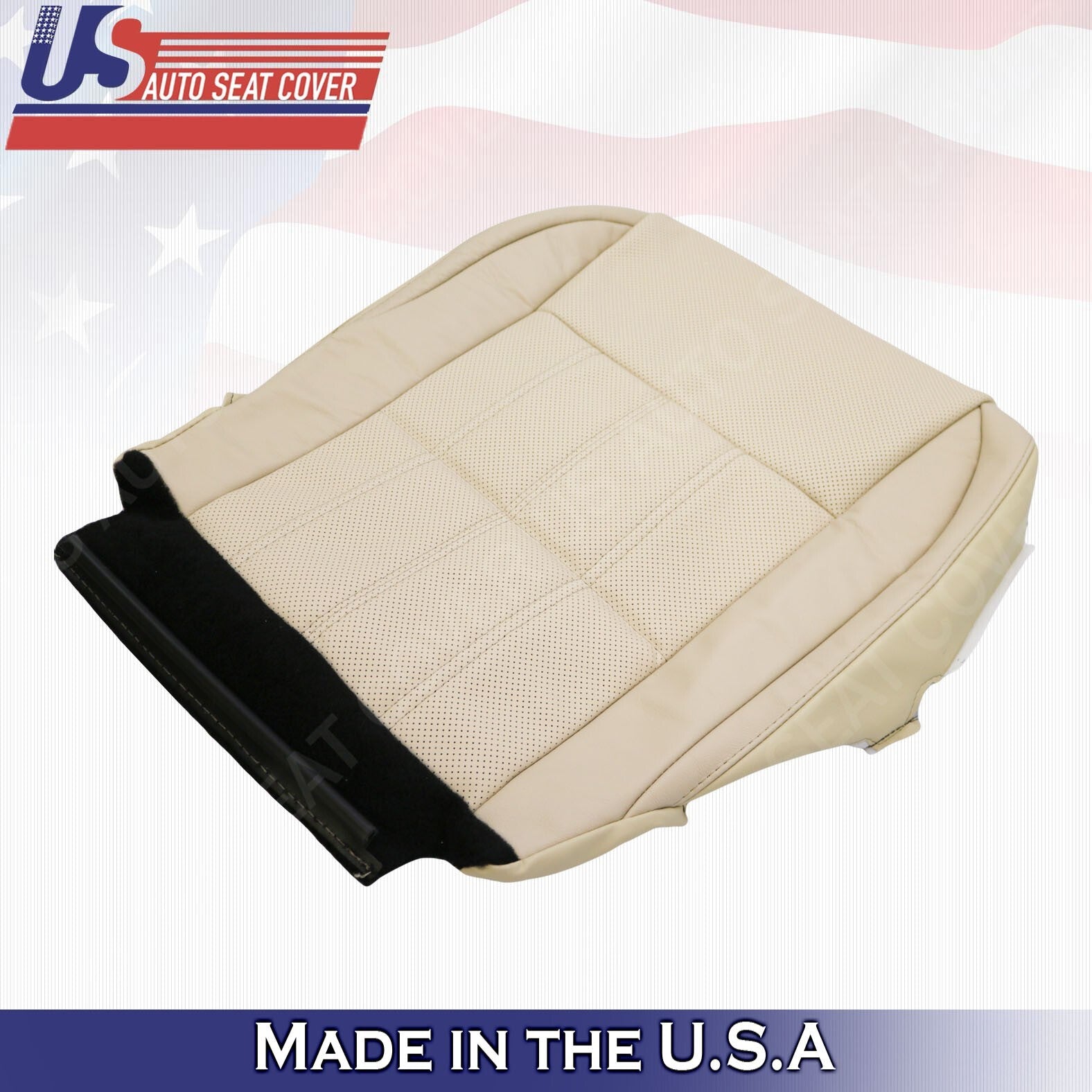 2013 to 2018 For Lexus ES350 Driver Bottom Perforated Leather Seat Cover Tan