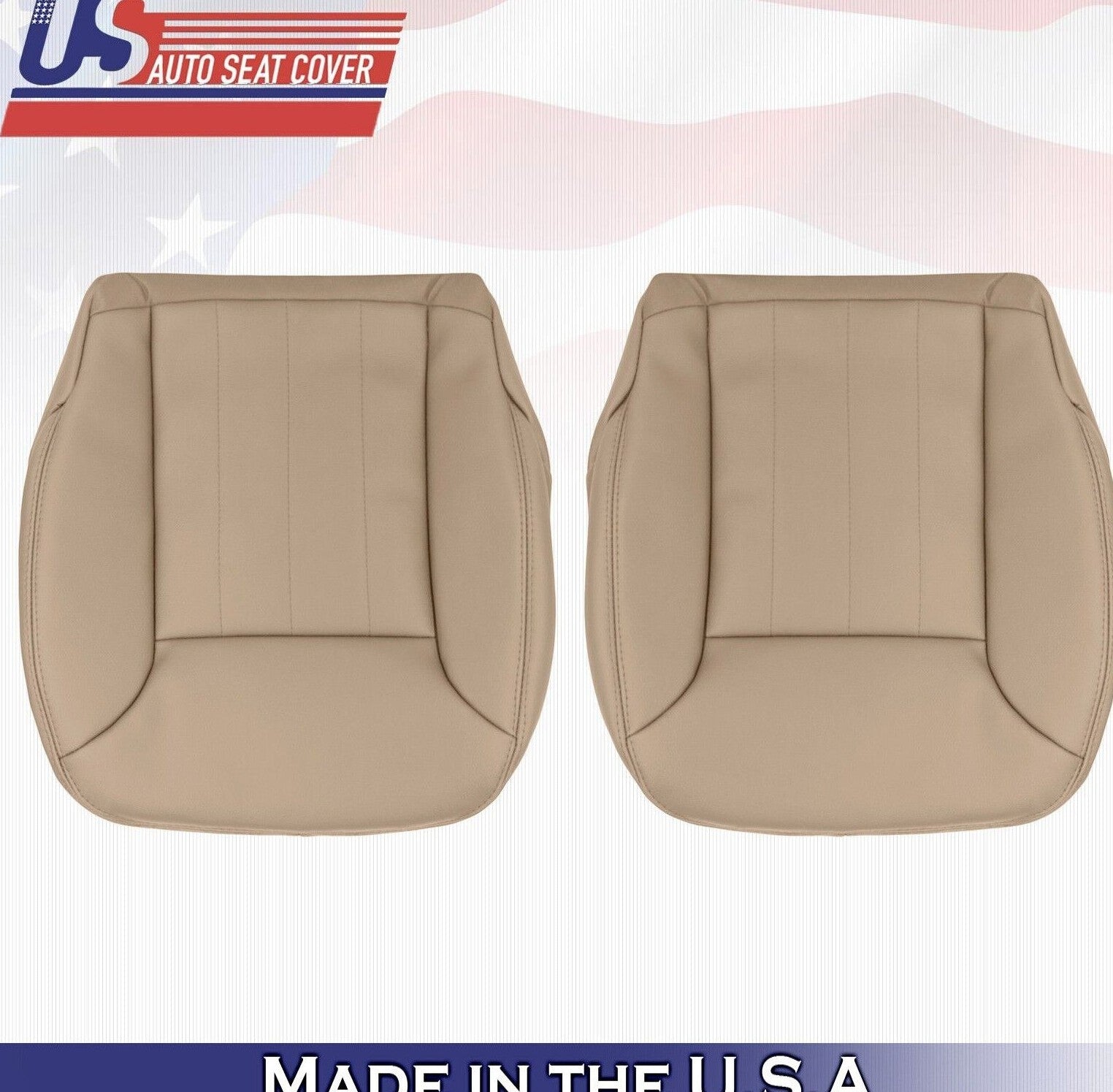 2006 2007 2008 Mercedes Benz ML320 Driver Passenger 2x Bottom Leather Covers Tan