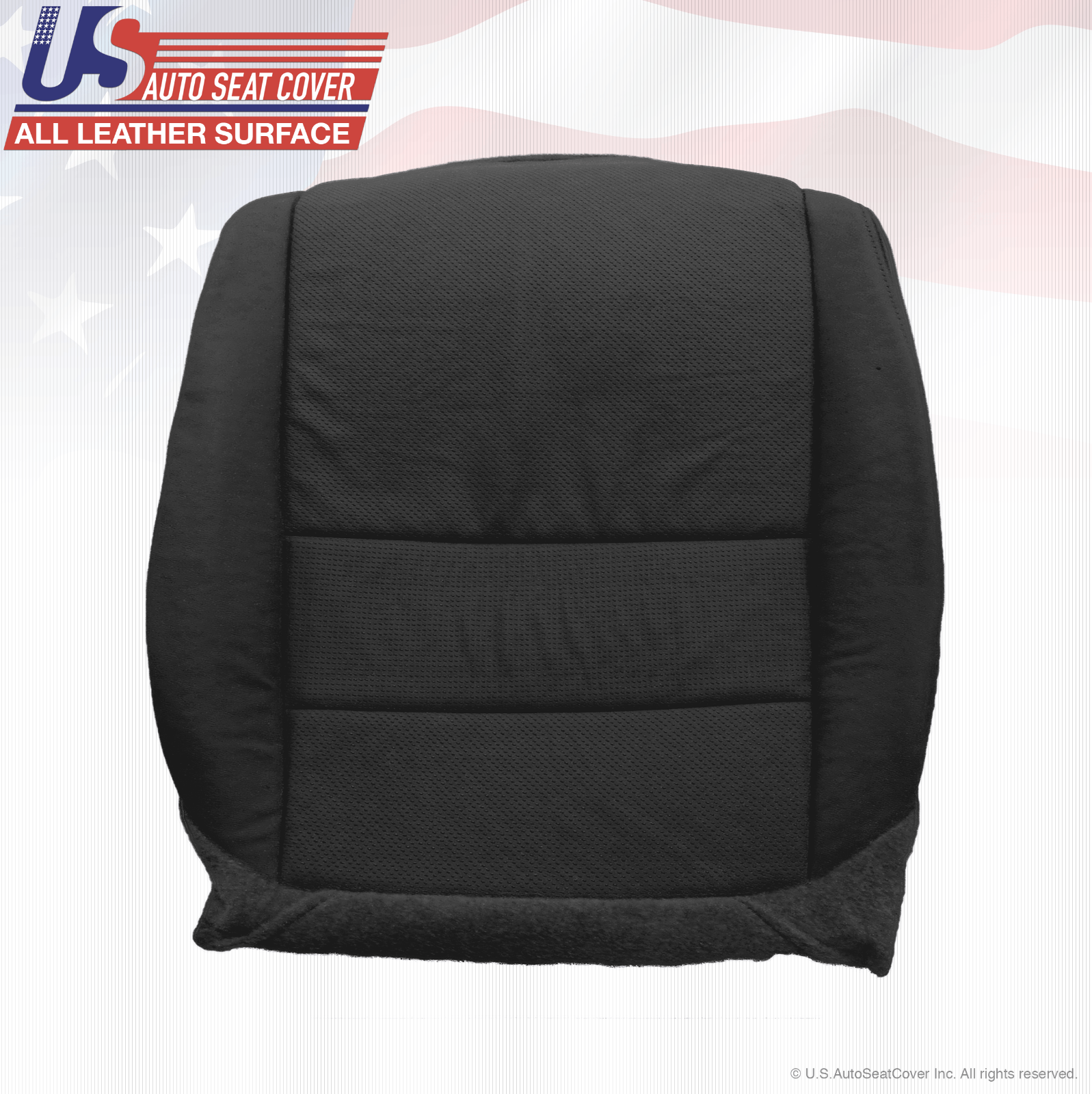 For 2008 Acura TL Driver & Passenger Bottom Replacement Perforated Leather Black