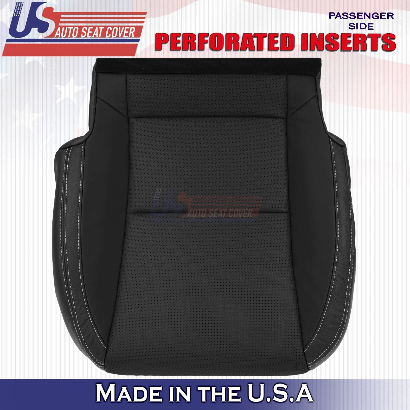 2010-2015 For Chevy Camaro PASSENGER Side Bottom Perforated Leather Cover Black