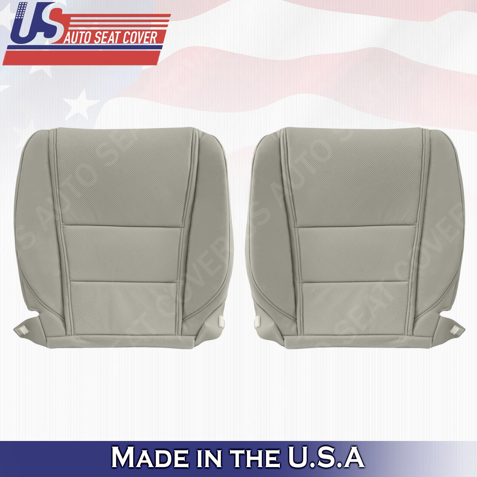 FITS 2009 to 2014 Acura TL Driver Passenger bottom Leather Seat Cover Gray