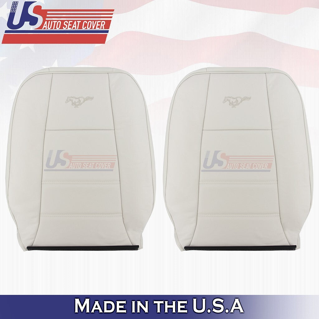 2002 2003 2004 Fits Ford Mustang V6 Driver & Passenger Tops Leather Cover White