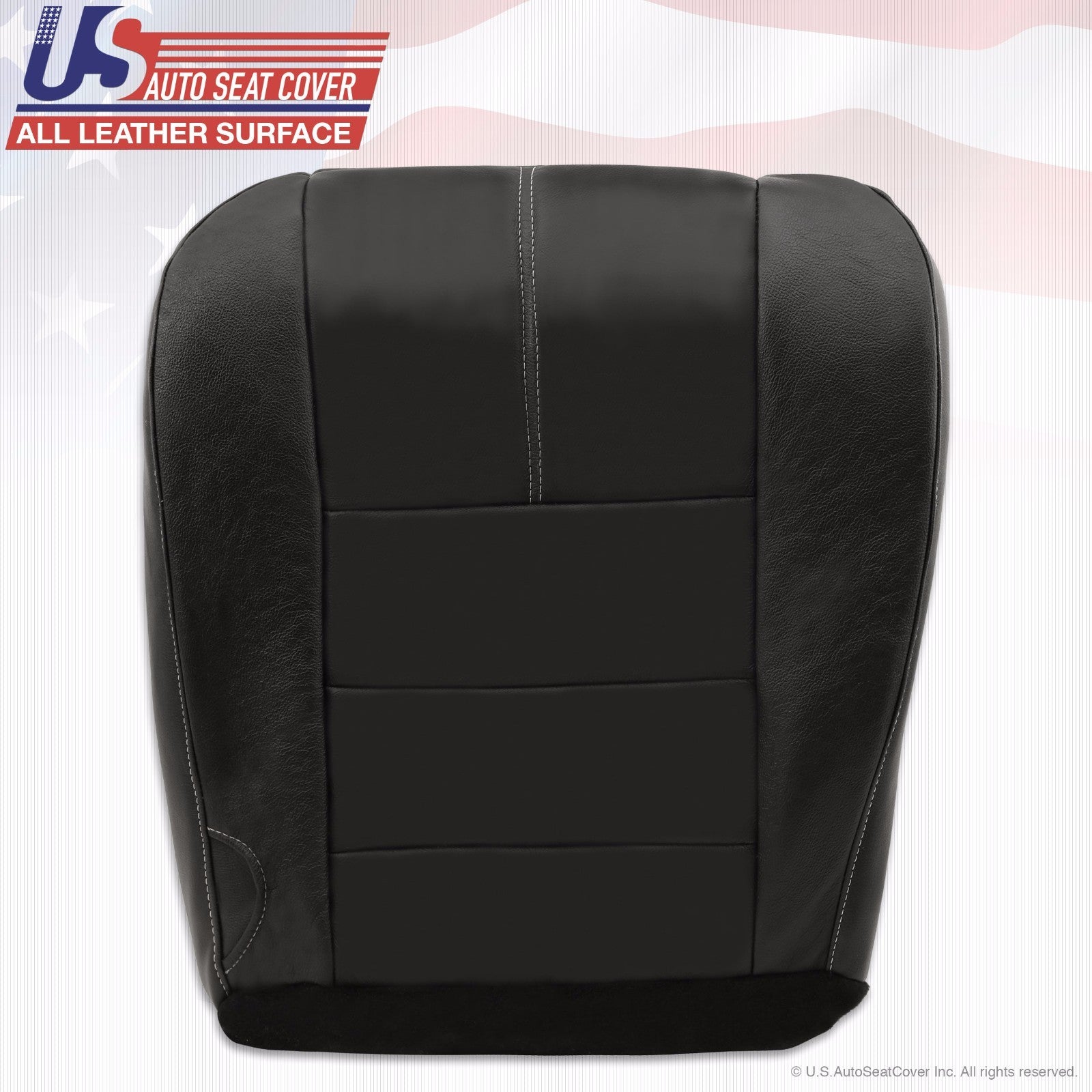 2008-2010 Ford F-250 F-350 F-450 F-550 Passenger Bottom Leather Seat Cover BLACK