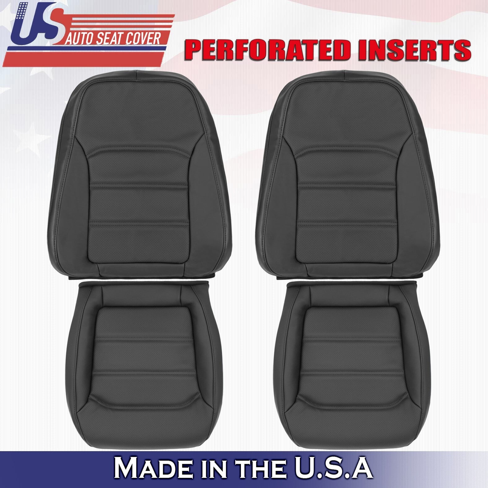 2012 to 2020 Fits Volkswagen Passat Front Set Bottoms &Tops Leather Cover Black