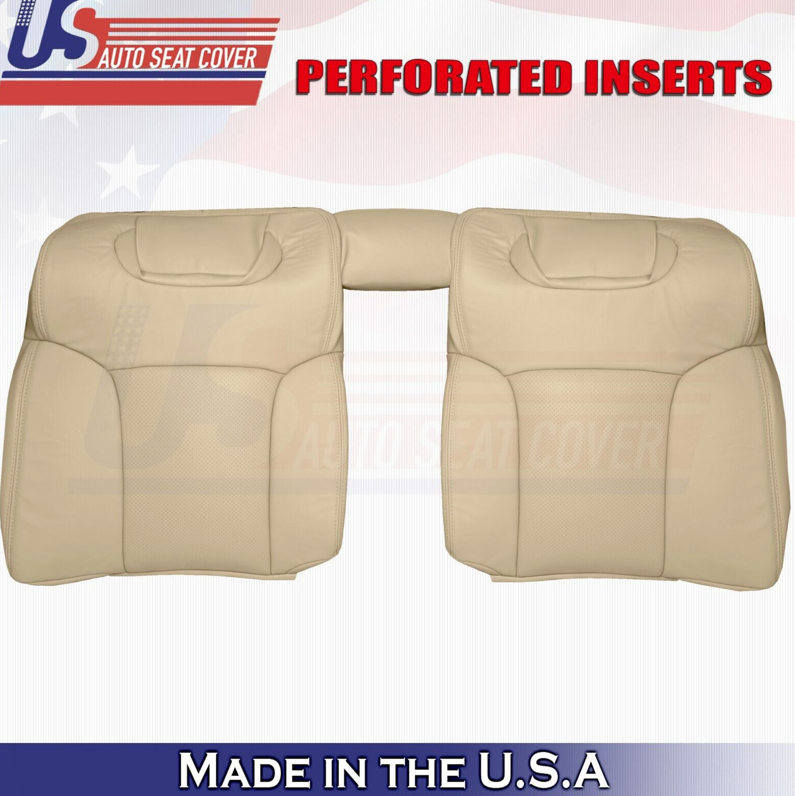 2010 2011 For Lexus GS300 GS350 2nd Row Top Perforated Leather Seat Cover Tan