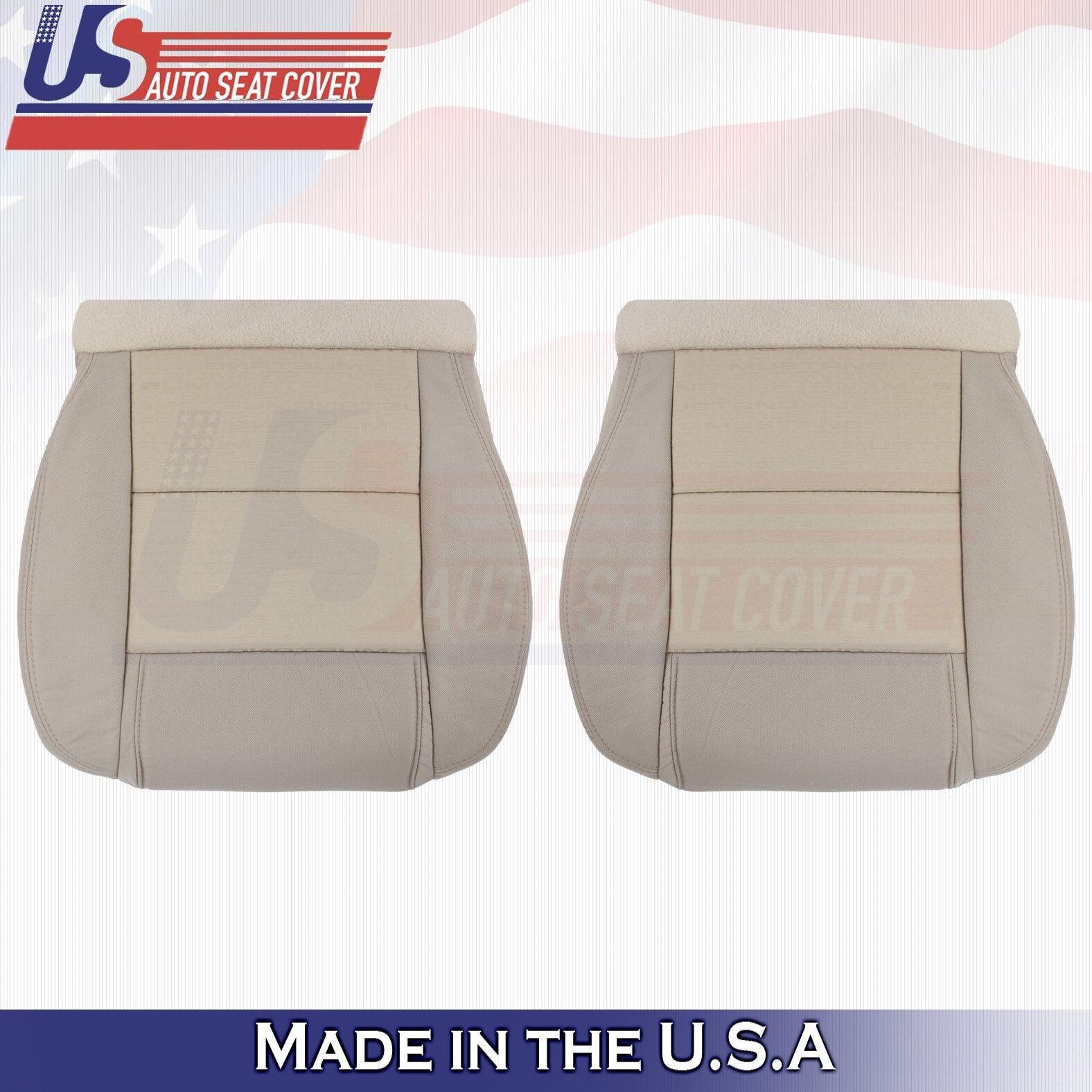 2005 2006 2007 For Ford Mustang Driver & Passenger Bottom Cloth Seat Covers Tan