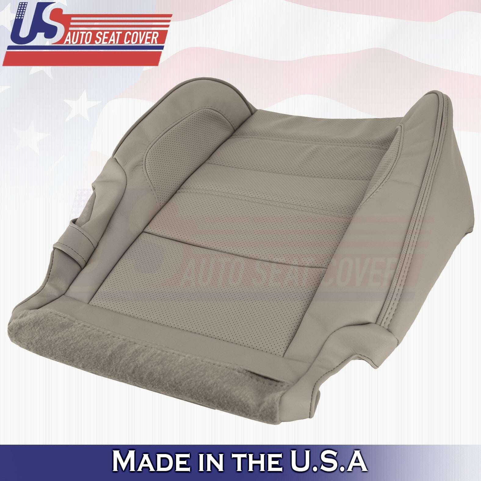 2015 to 2019 For GMC Yukon Denali 2nd Row Driver Bottom Leather Seat Cover Tan