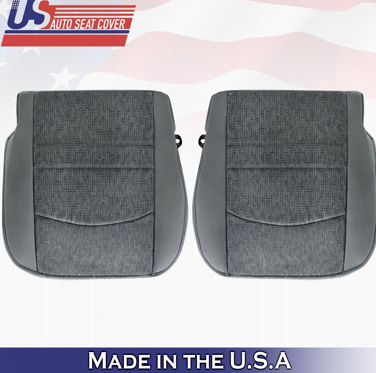 2015 2016 For Dodge Ram 2500 SLT Driver Passenger Bottom Cloth Seat Covers Gray