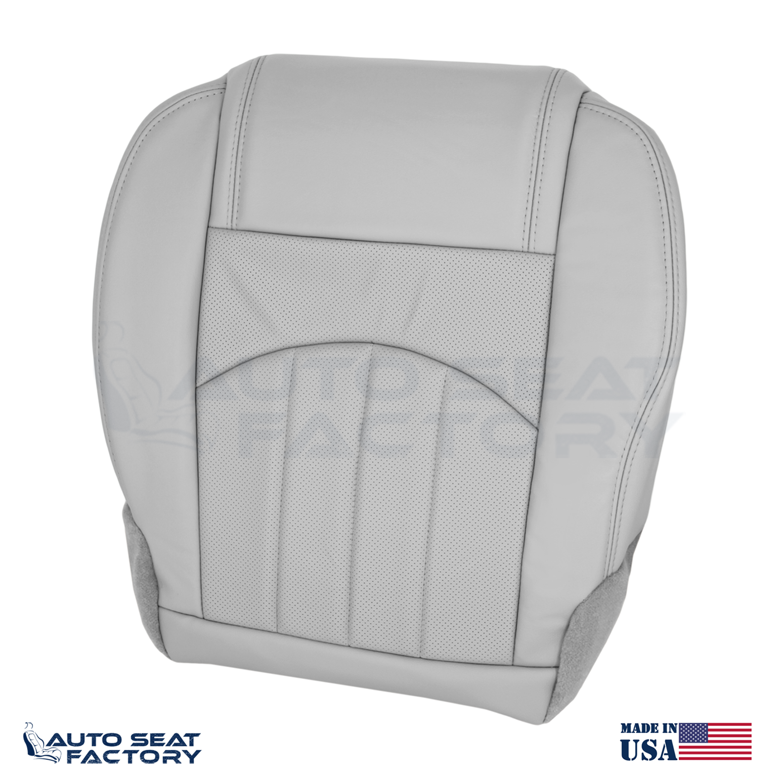 For 2013 - 2017 GMC Acadia Perforated PASSENGER Bottom Titanium Vinyl Seat Cover