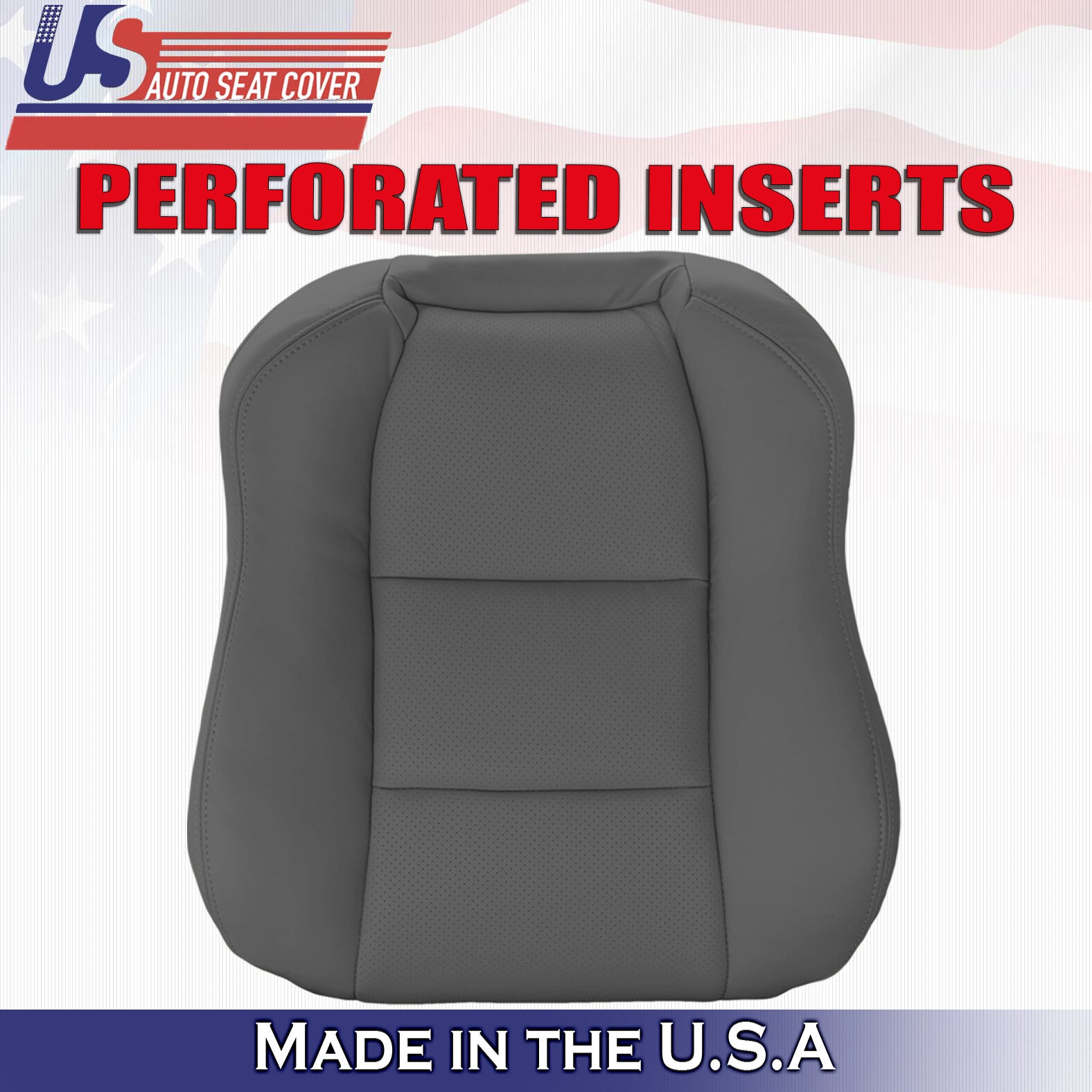 2004 Fits Acura TL Driver & Passenger 2x Top Perforated Leather Seat Covers Gray