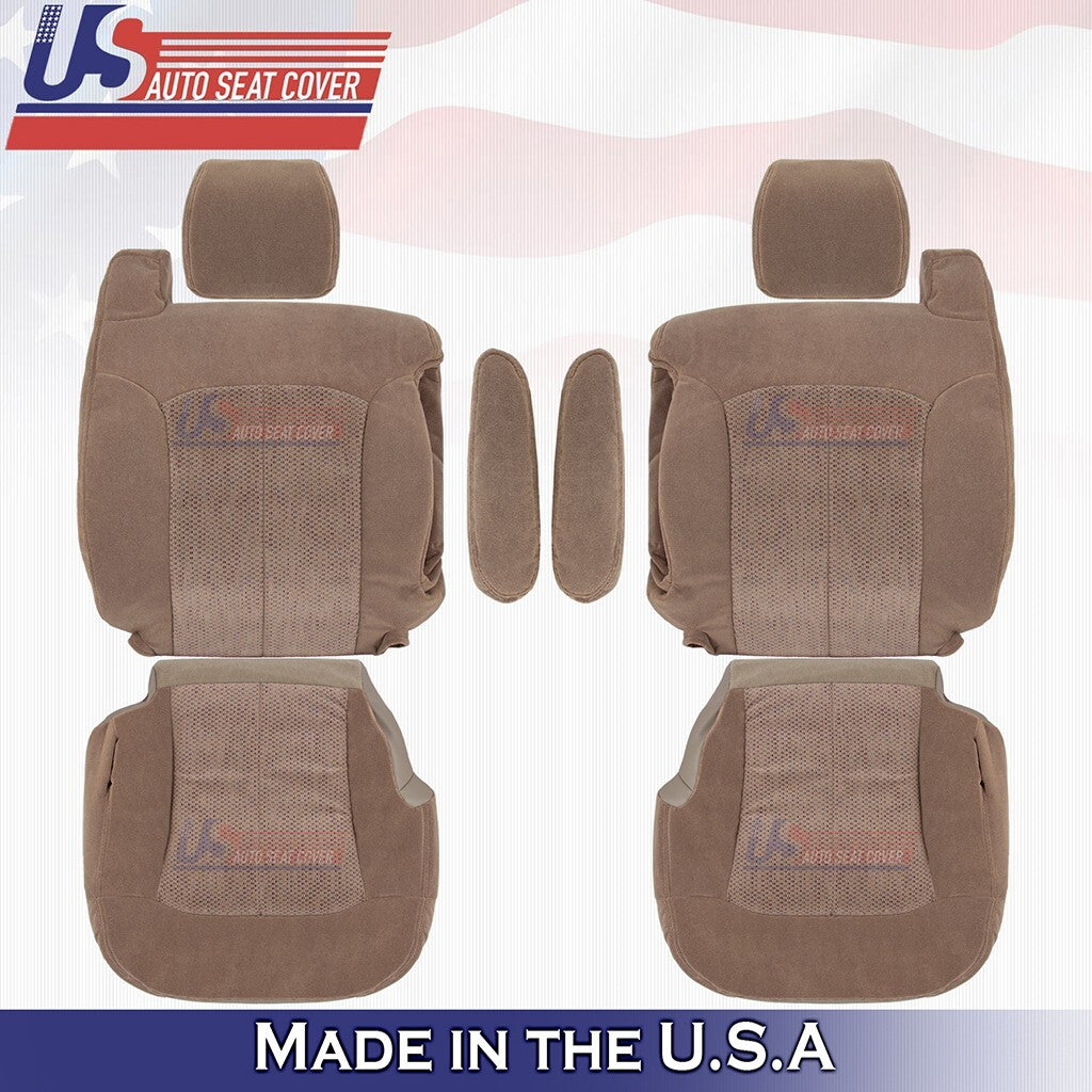 1999 to 2002 For Chevy Silverado Driver&Passenger Front Set Cloth Cover Dark Tan