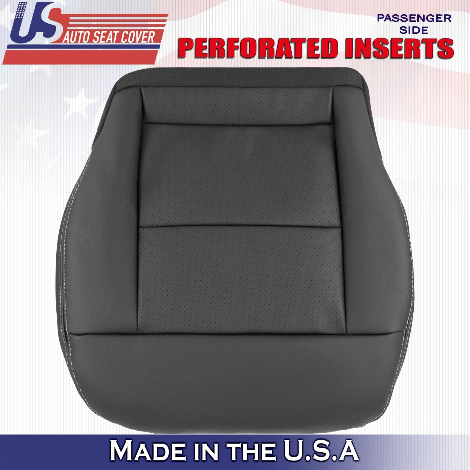 2010-2014 Fit Mercedes Benz E350 Driver & Passenger Top Bottom Leather Cover Blk