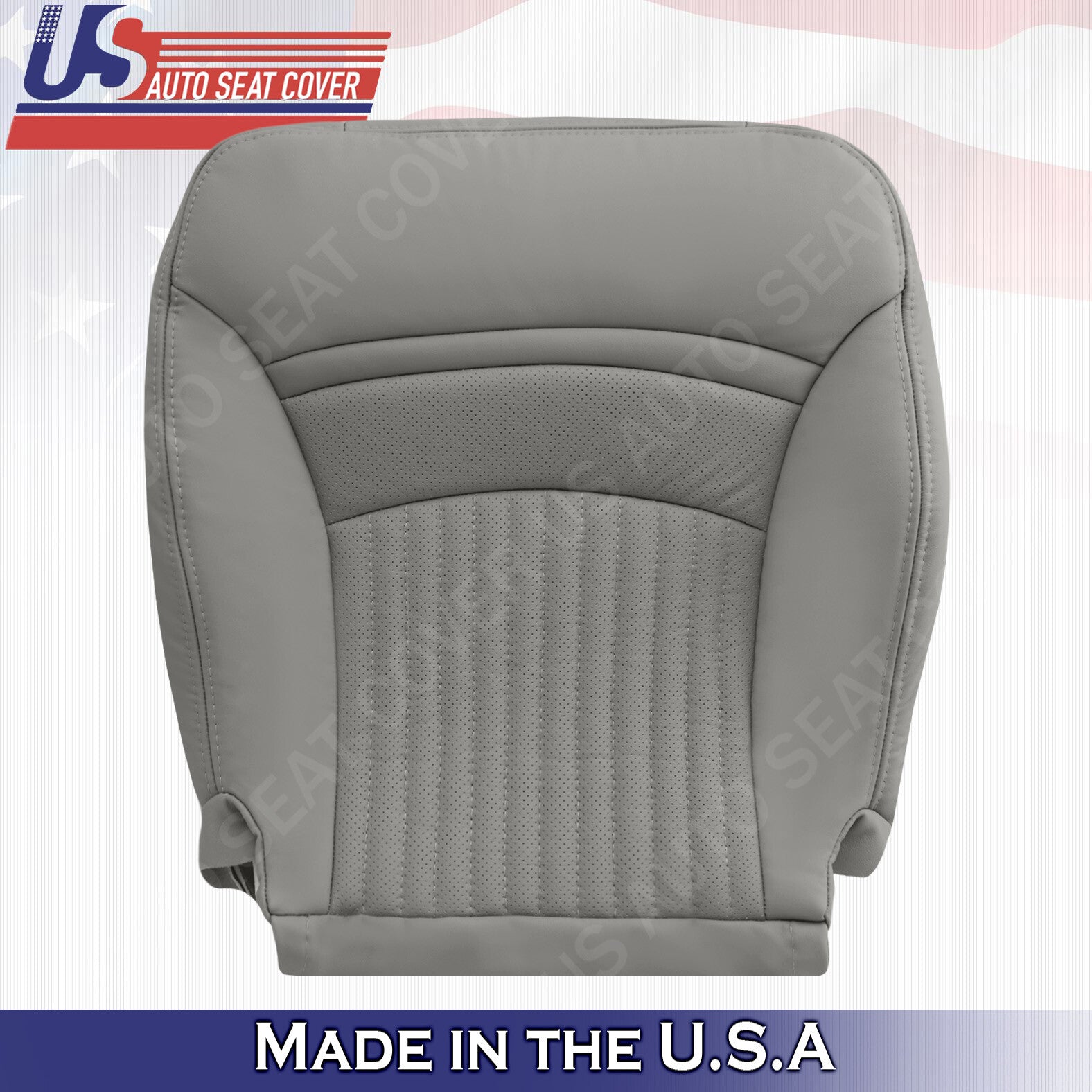DRIVER & PASSENGER Bottoms Gray Leather Cover 1997-2004 Chevy Corvette SPORT