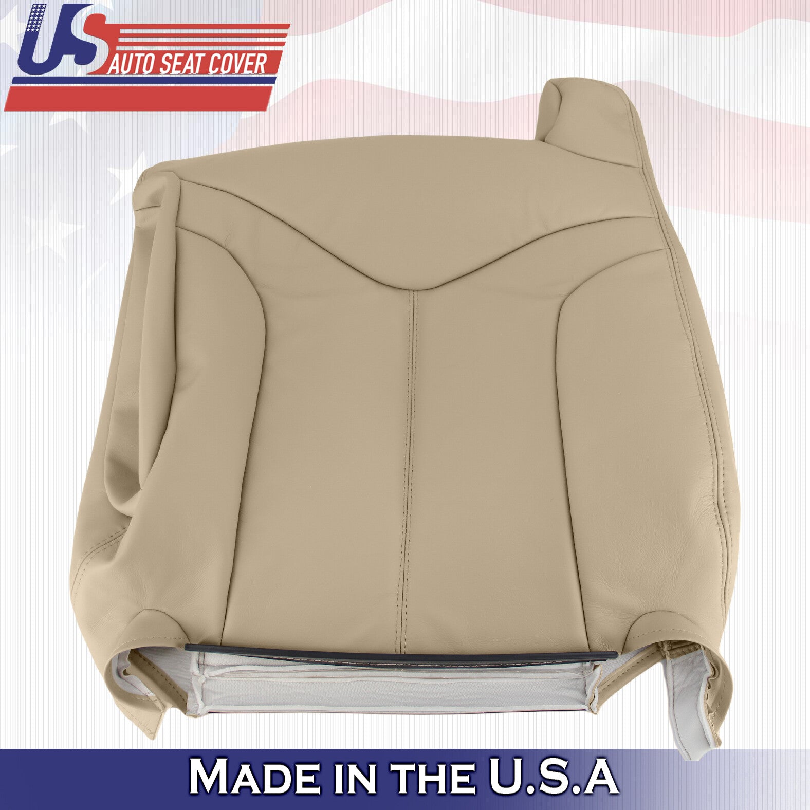 1999 2000 For GMC Yukon XL SLT SLE Front 2x Top & 2x Bottom Leather Covers Tan