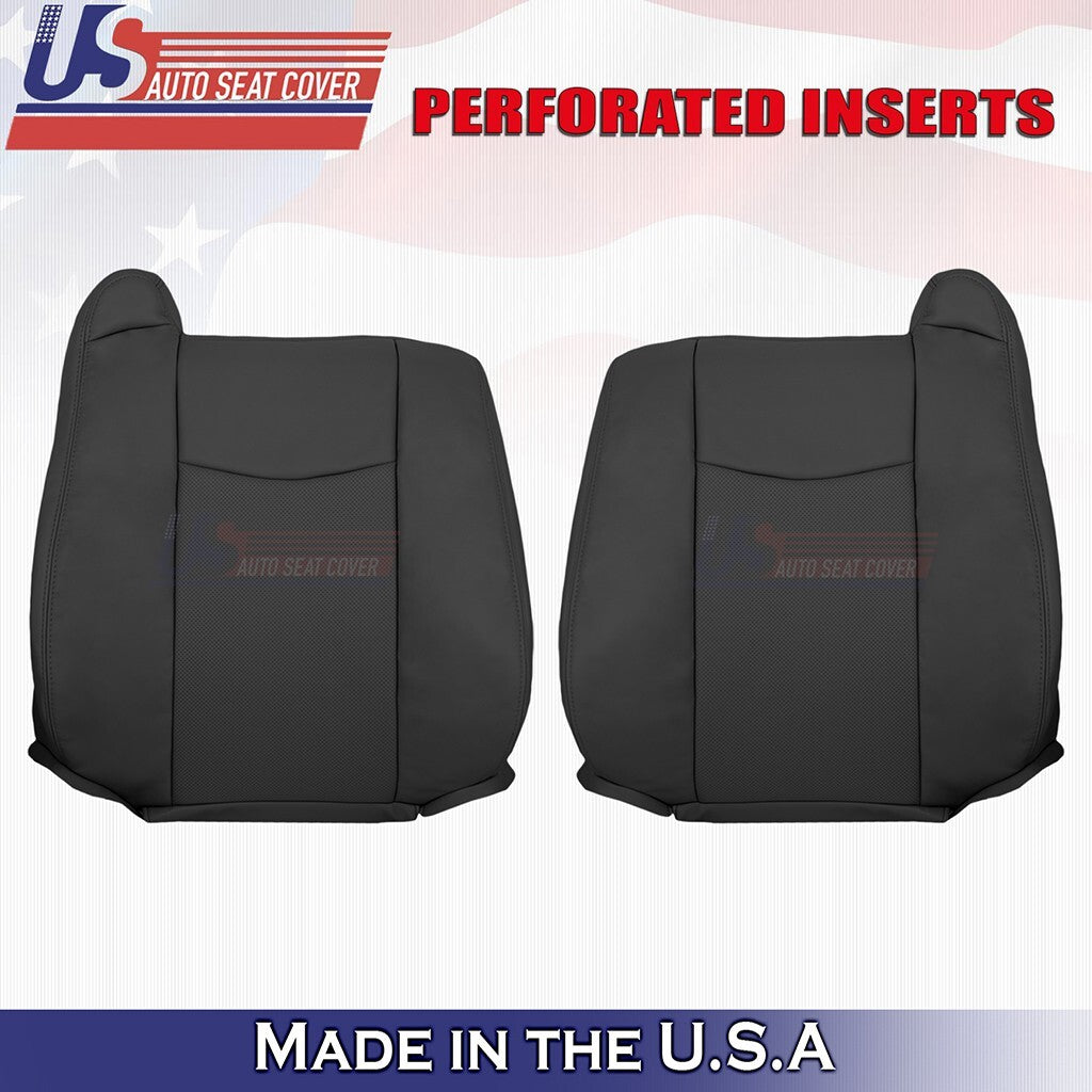 2004 to 2009 For Cadillac SRX Front Driver Passenger Tops Leather Cover Black