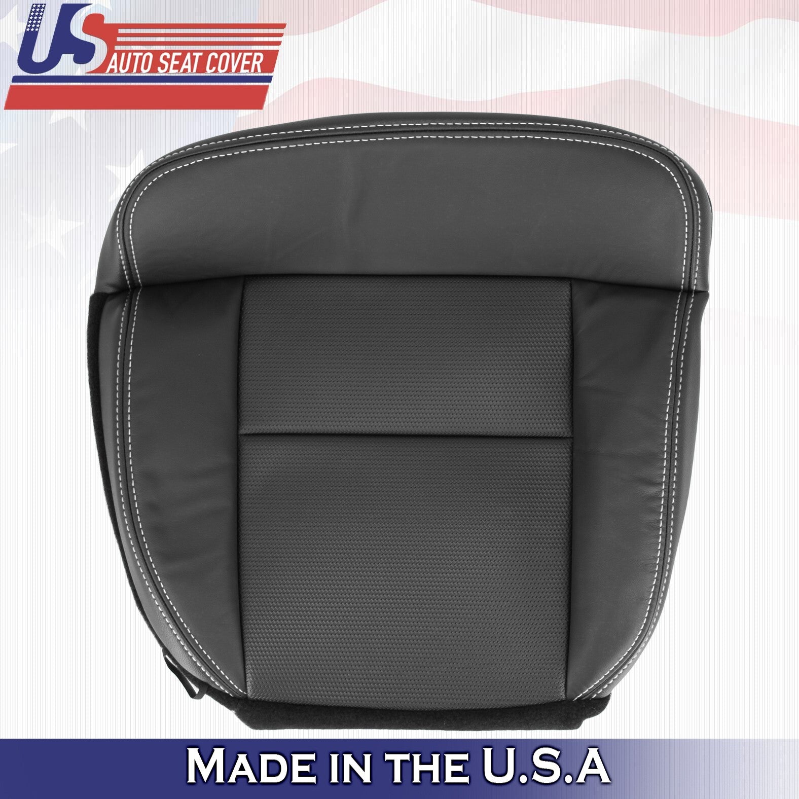 2004 to 2008 For Ford F150 Front Passenger Bottom Leather Seat Cover Black