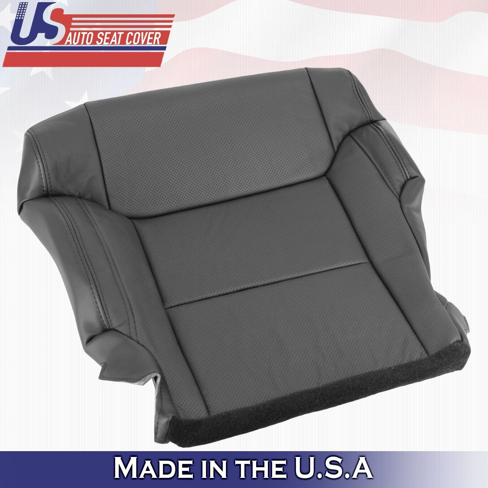 2016 2017 2018 For Toyota Tundra Driver Passenger Bottom Leather Seat Covers BLK