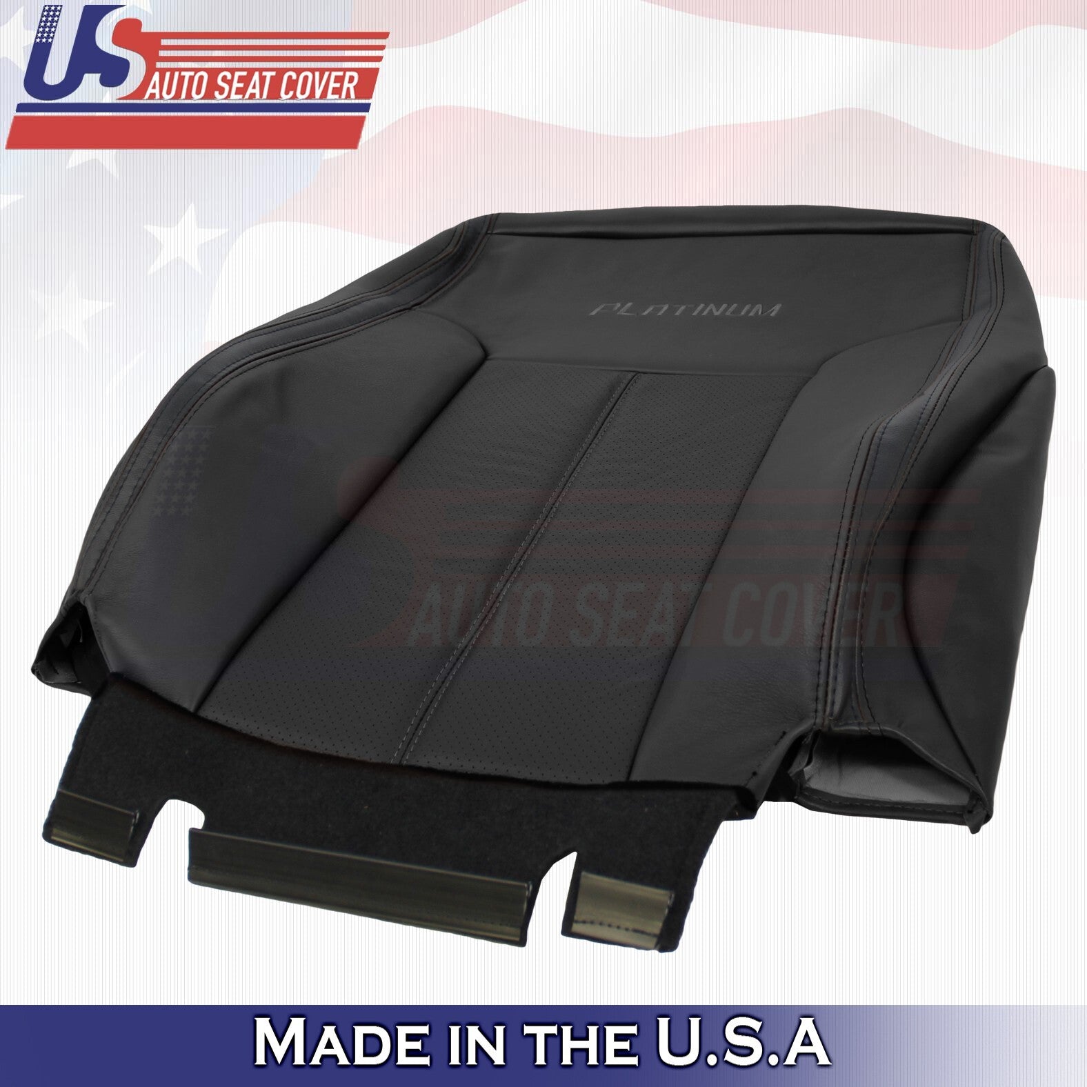 2013 to 2016 For Ford F450 F550 Platinum 2 Top & 2 Bottom Leather Covers Black