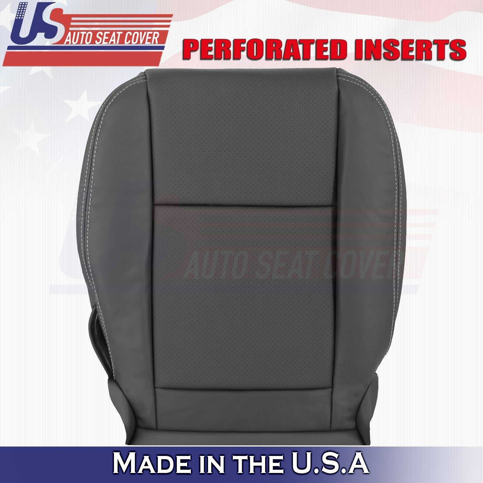2011 2012 2013 For Dodge Charger Driver Passenger Bottom Leather Seat Covers BLK