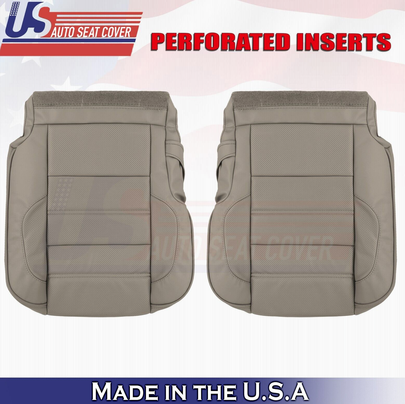 2016 For GMC Sierra Denali Rear Driver Passenger Bottom Leather Seat Covers Tan