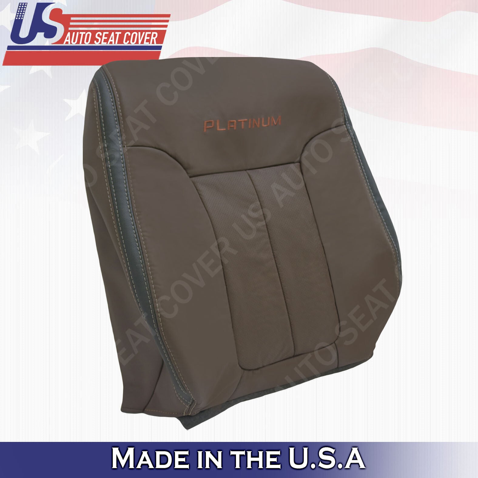 2009- 2012 Fits For Ford F150 Platinum Driver Passenger Top Leather Covers Brown