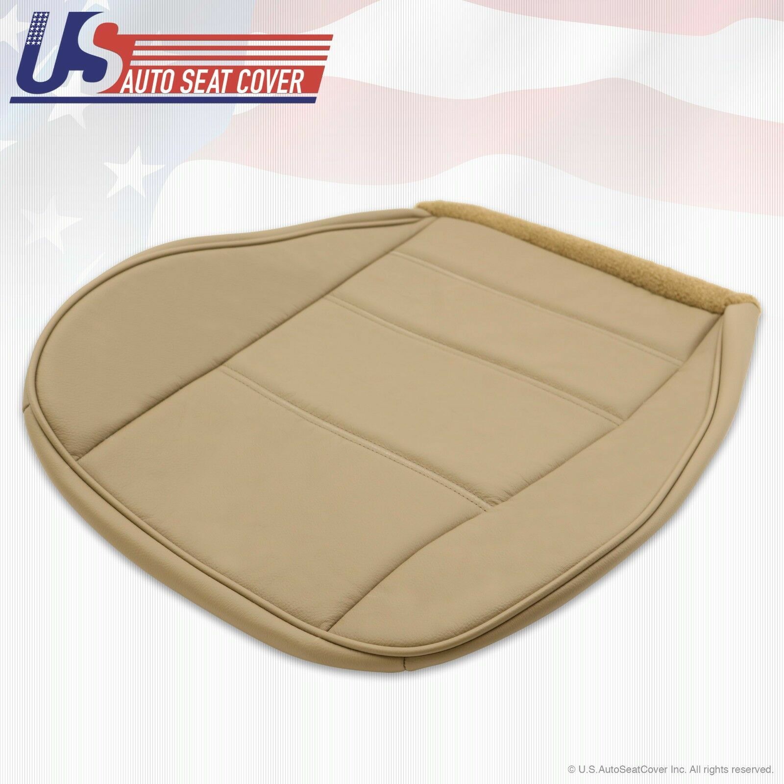 1999 2000 2001 Ford Mustang V6 Driver Bottom Replacement Leather Seat Cover Tan
