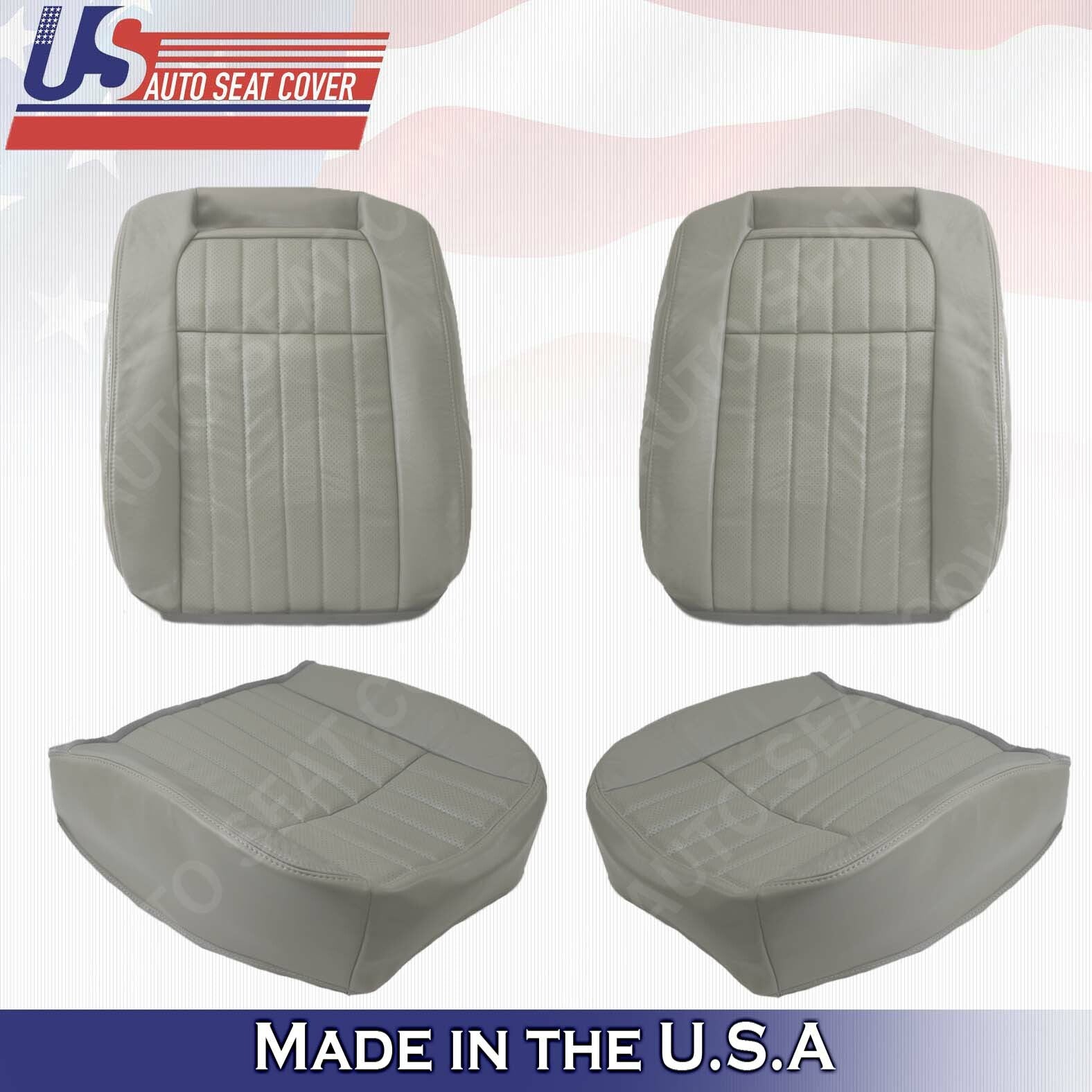 Driver Passenger Leather Perforated Seat Cover For 1994 - 1996 Chevy Impala SS