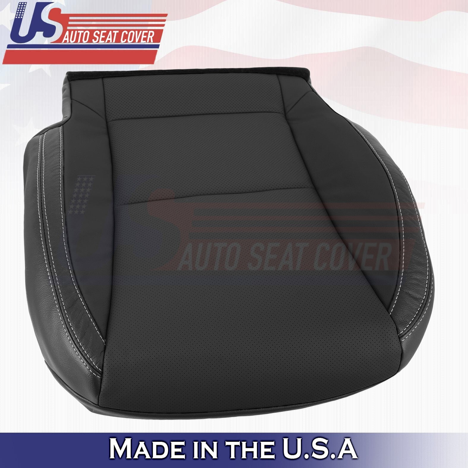 2010-2015 Fits Chevy Camaro Passenger Bottom-Top Perforated Leather Cover Black