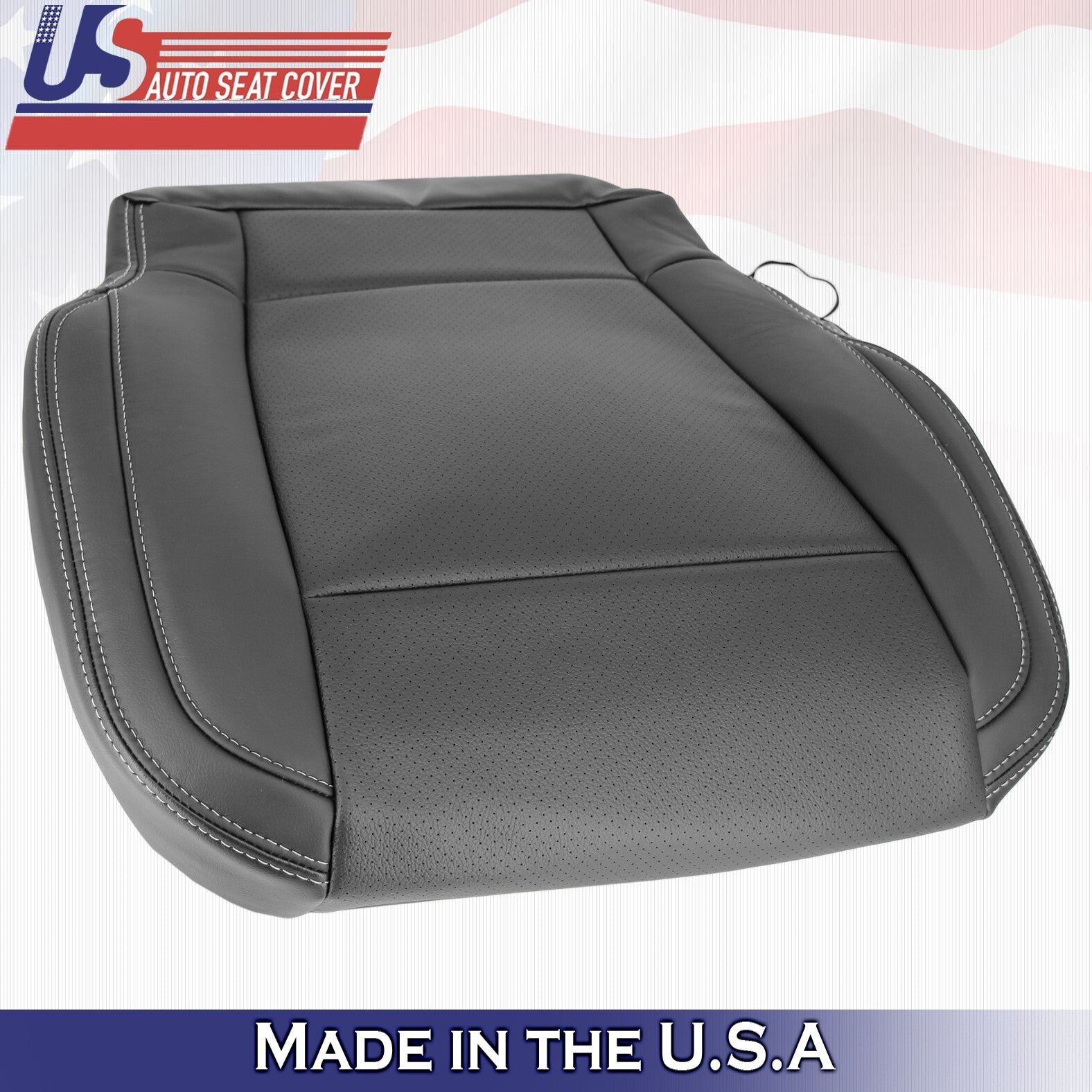 2015 2016 2017 For Ford F150 Lariat Driver Bottom Perf Leather Seat Cover Black