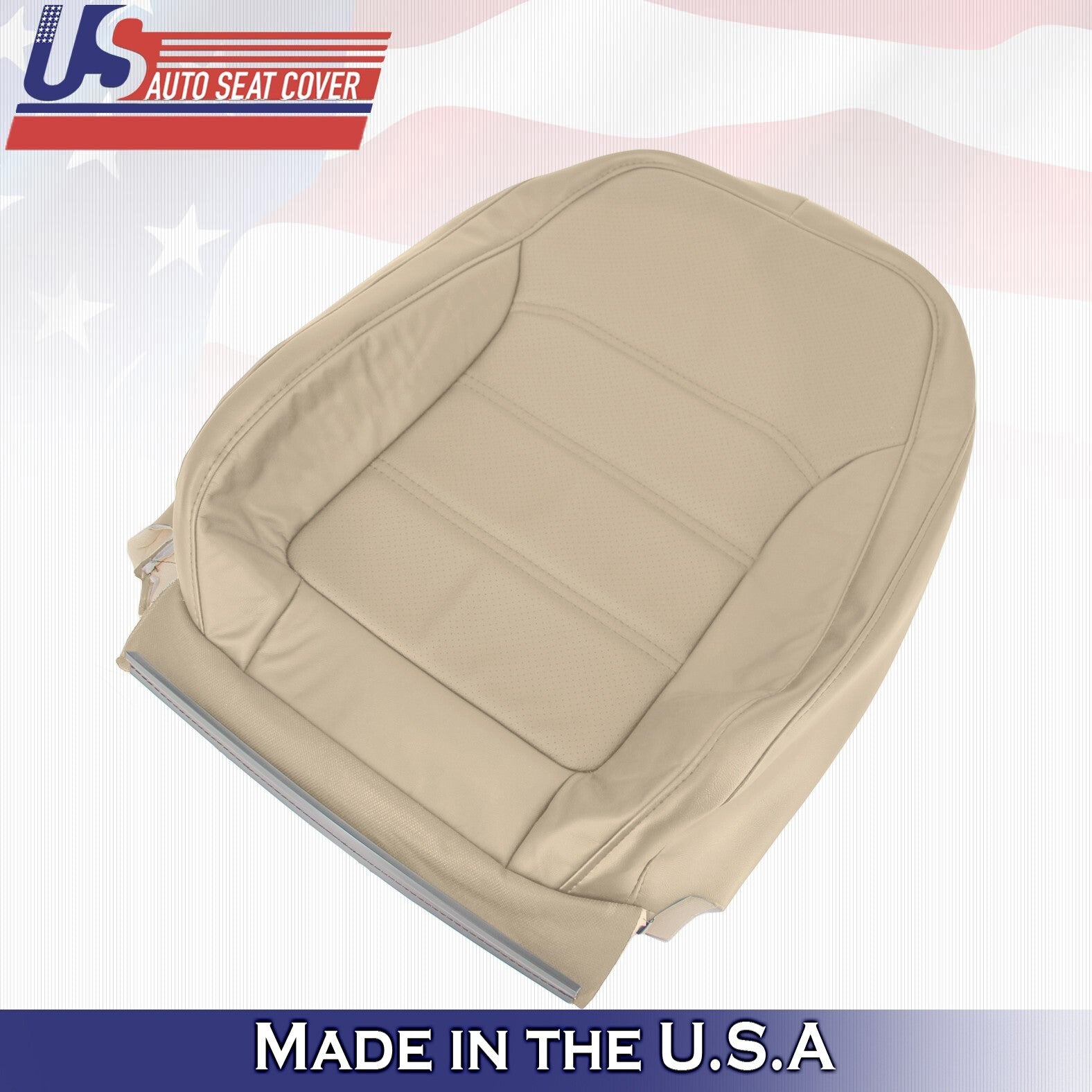 2012 to 2020 Fits Volkswagen Passat Front Passenger Top Leather Seat Cover Tan