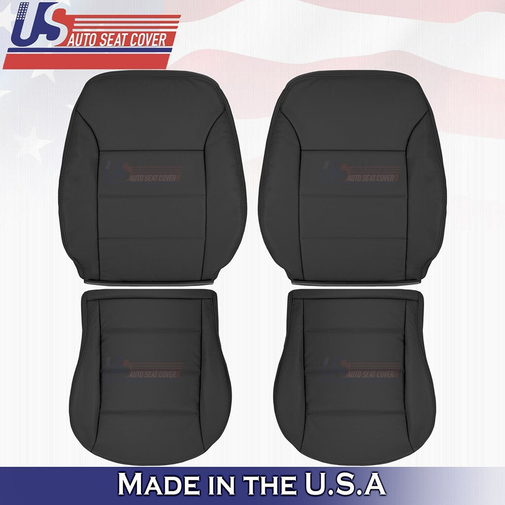 1999 to 2004 For Volkswagen Jetta Front Set Bottoms & Tops Leather Cover Black