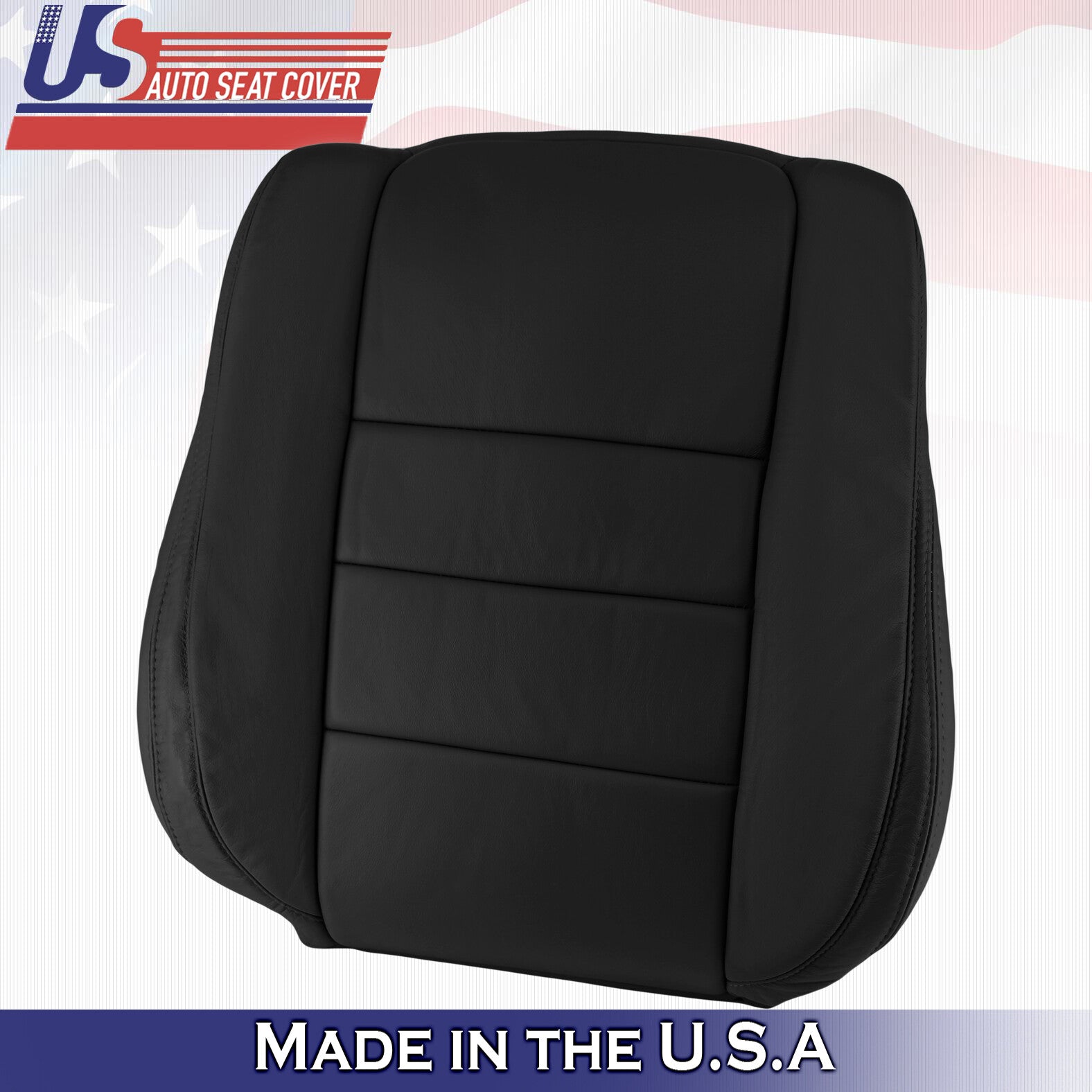 2008 to 2012 For Honda Accord Sedan 2x Top & 2x Bottom Leather Seat Covers Black