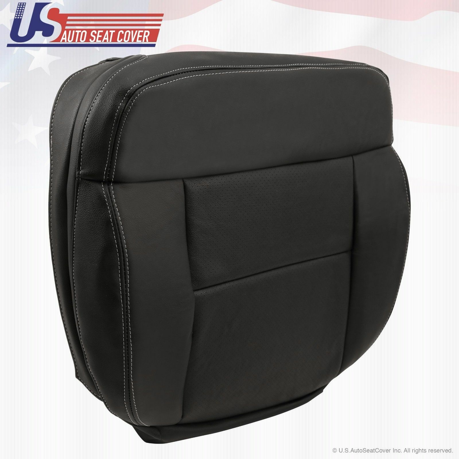 2007 Ford F-150 Lariat Driver Side Bottom Perforated Leather Seat Cover Black